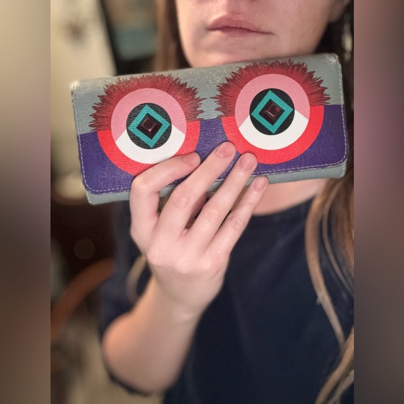 FENDI Crayon Monster Eyes Long Wallet Authentic - Picture 16 of 16